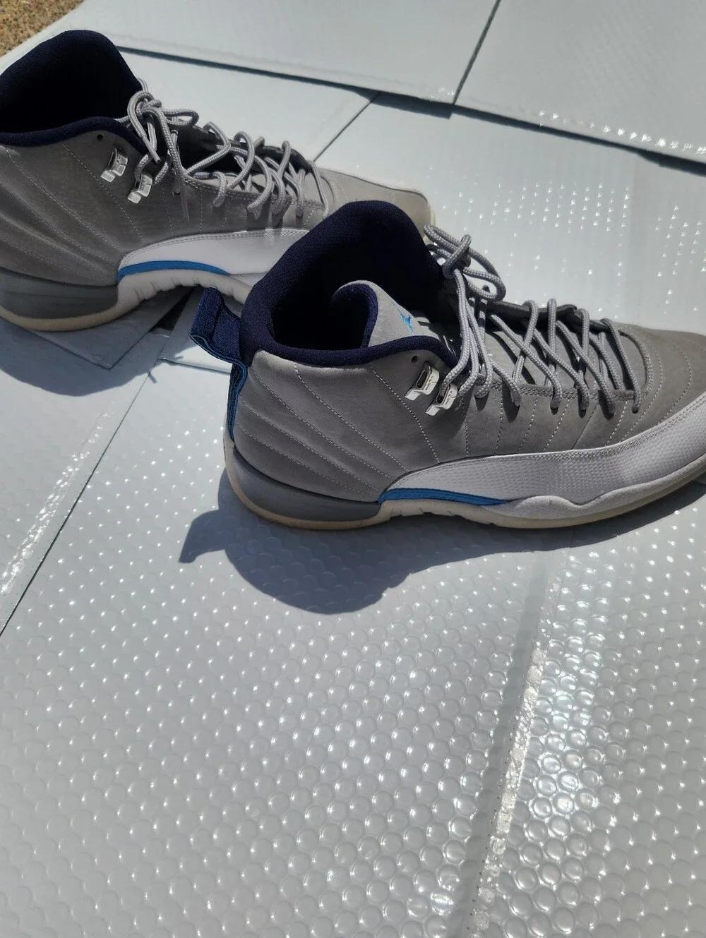 Nike Air Jordan 12 Retro Grey University Blue 130690-007 Men Size 12
